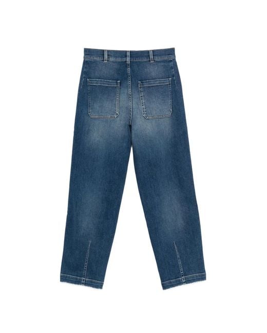 Eleventy Blue Split-Cuff Tapered Jeans