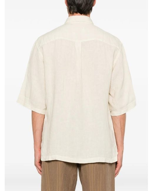 INLINUM White Chest-Pocket Short-Sleeve Shirt for men