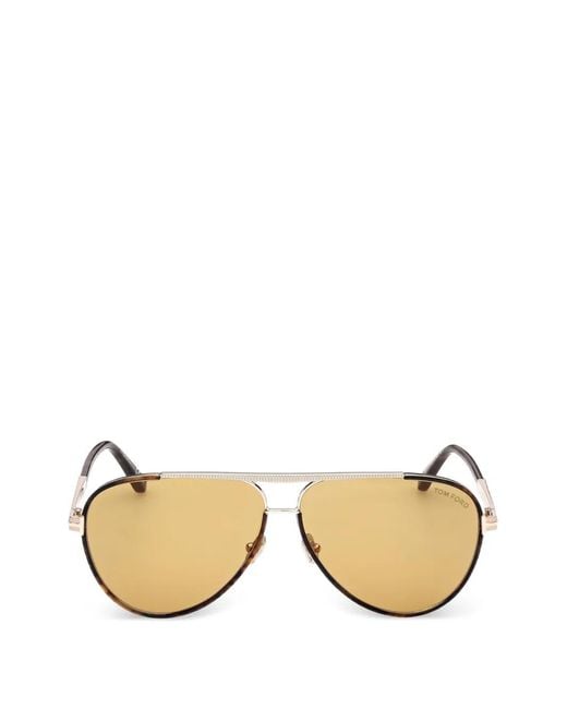 Tom Ford Metallic Pilot-Frame Sunglasses
