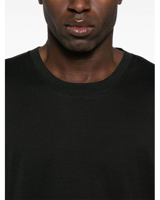 Plain cotton T-shirt Laneus de hombre de color Black