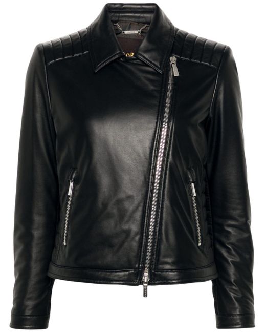 Moorer Black Yoel-pex Leather Jacket