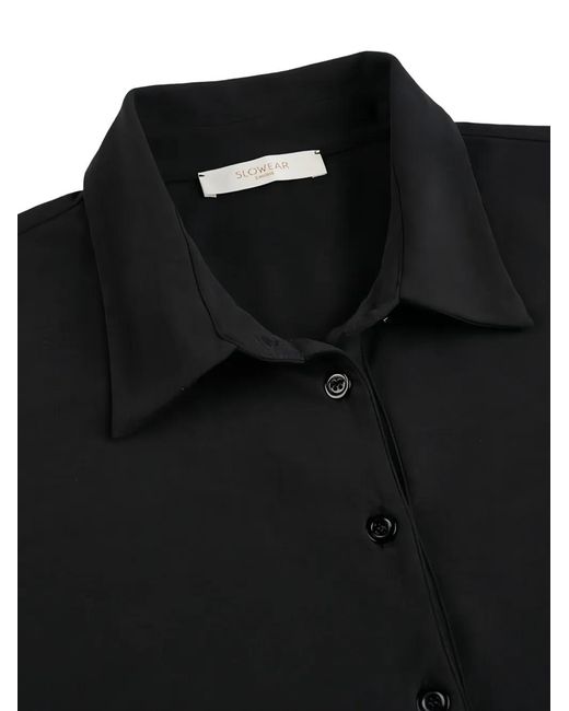 Slowear Black Buttoned Polo Shirt