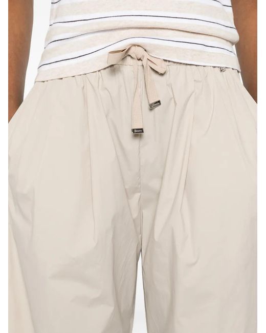 Herno White Drawstring Elasticated-Waist Trousers