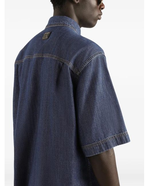 Dolce & Gabbana Blue Denim Shirt for men