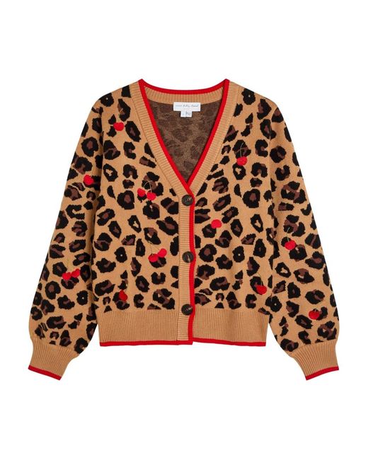 Never Fully Dressed Brown Cherry Leopard Cardigan