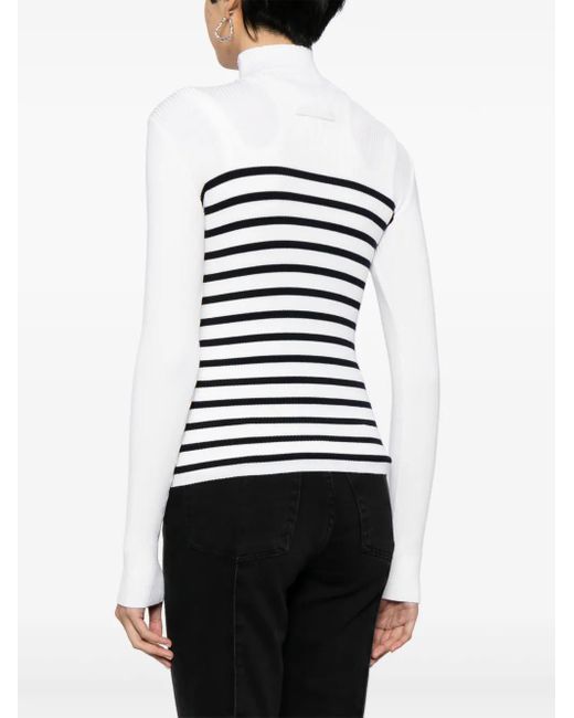 Jean Paul Gaultier White Cut-Out Knitted Top