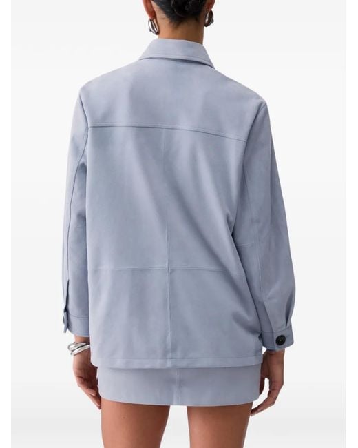 Liu Jo Blue Button Suede Jacket