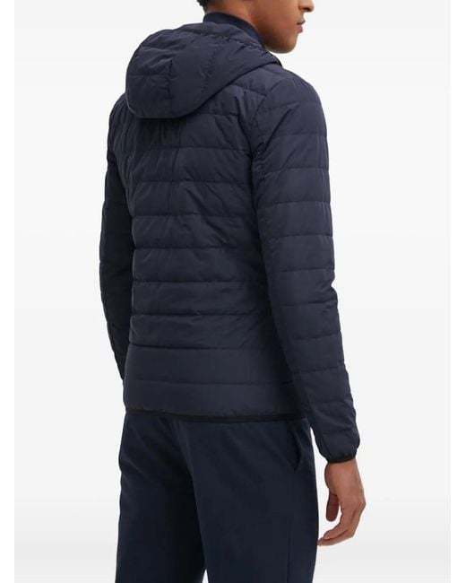 EA7 Blue Hooded Quilted Jacket for men