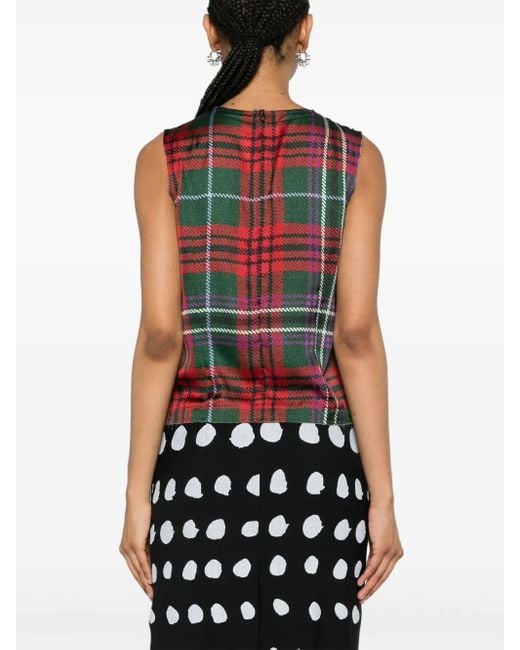 Comme des Garçons Red Graphic-Print Tank Top