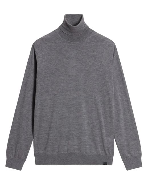 Woolrich Gray Roll-Neck Virgin Wool Sweater for men