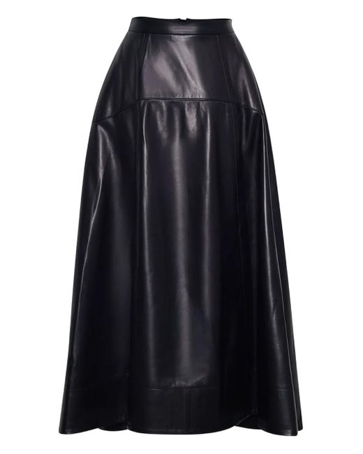 Adam Lippes Leather Skirt Blue