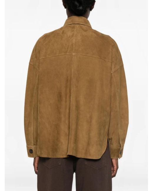 Arma Brown Suede Flap-Pocket Jacket