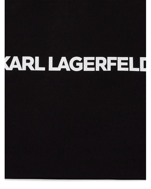 Karl Lagerfeld Black Logo-Print Tote Bag for men
