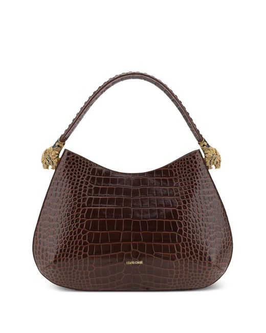 Roberto Cavalli Brown Roar Shoulder Bag