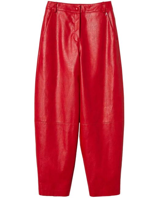 Twinset Tapered Faux-Leather Trousers