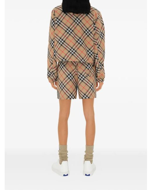 Burberry Brown Cropped Reversible Check Jacket