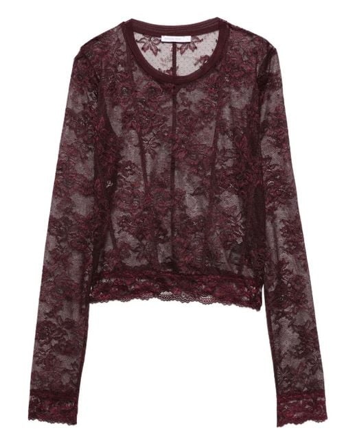 Blusa Con Orlo A Smerlo di Patrizia Pepe in Purple