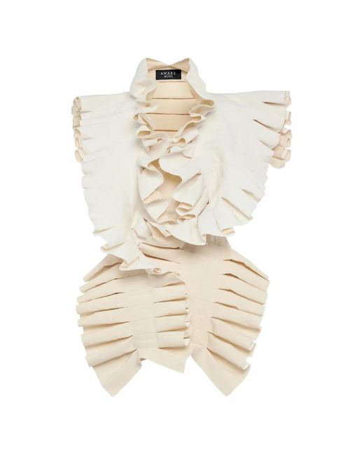 A.W.A.K.E. MODE White Ruffled Top