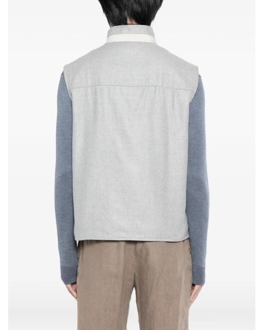 N.Peal Cashmere Wendbare Weste Mit Reißverschluss in Gray für Herren