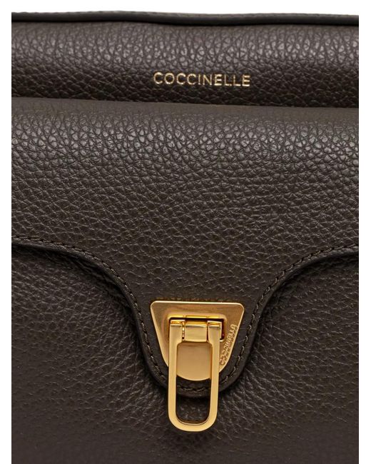 Coccinelle Black Large Beat Leather Shoulder Bag