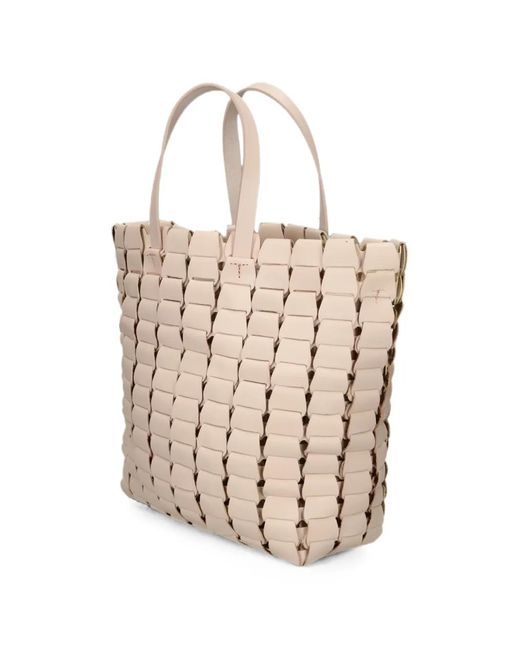 Dragon Diffusion Natural Link Woven Leather Tote Bag