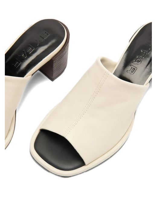 By Far White Francisco Square-Toe Mules