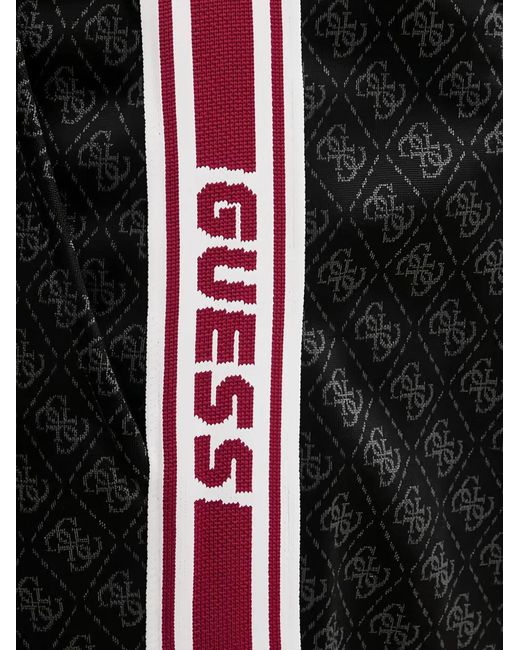 Guess Black Allover Pattern Striped Trousers for men