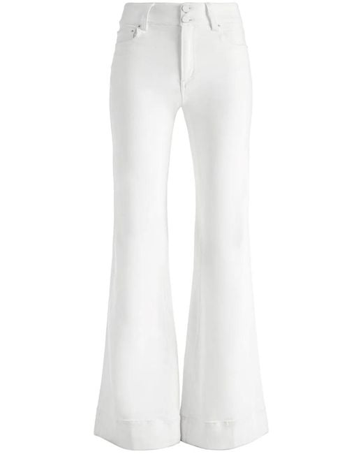 Alice + Olivia White Missa Wide-Leg Jeans