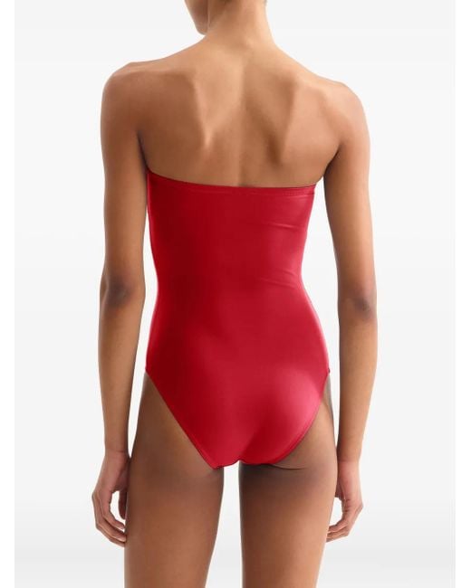 Eres Red Cassiopée Bustier-Neck Swimsuit