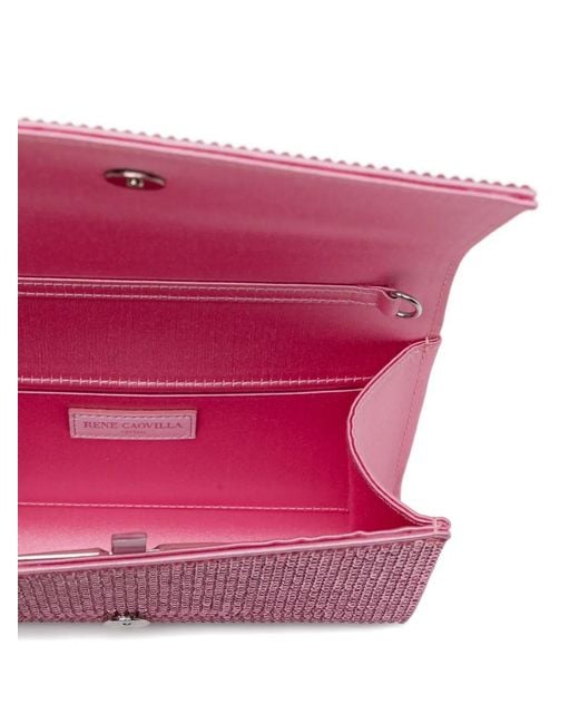 Rene Caovilla Purple All-Over Crystals Clutch Bag