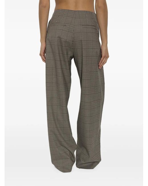 IRO Gray Koffa Checked Pleated Trousers