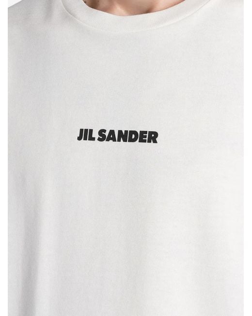 Jil Sander White T-Shirt À Logo Imprimé for men