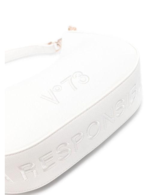 V73 White Logo-embroidered Cross Body Bag