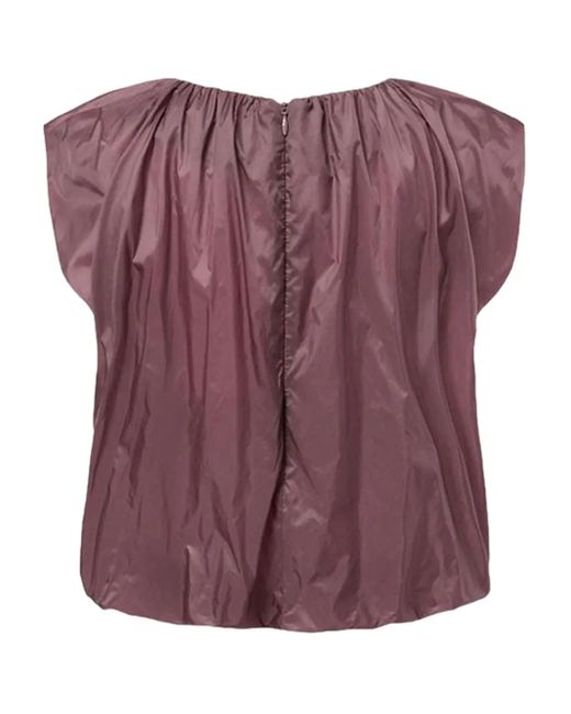 Amomento Purple Ruched-Detailing Top