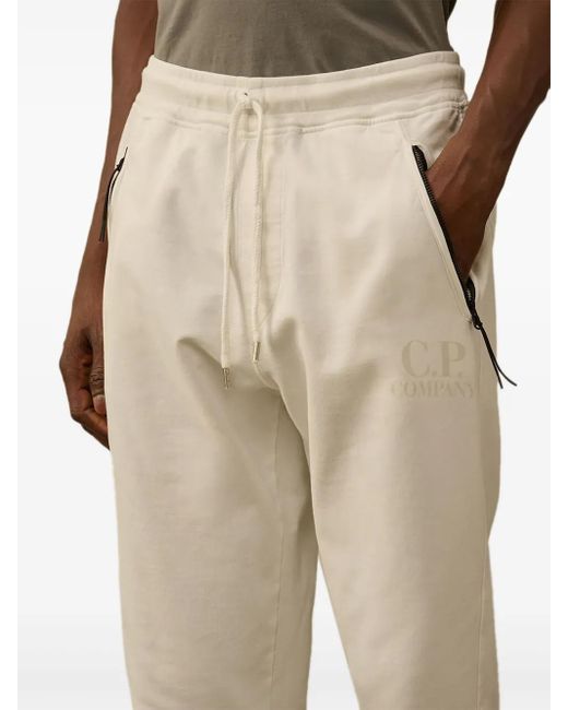 C P Company Natural Zip-Pocket Drawstring Sweatpants for men