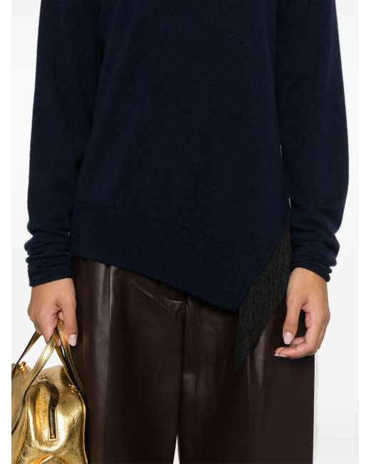Dorothee Schumacher Blue Fringed Sweater