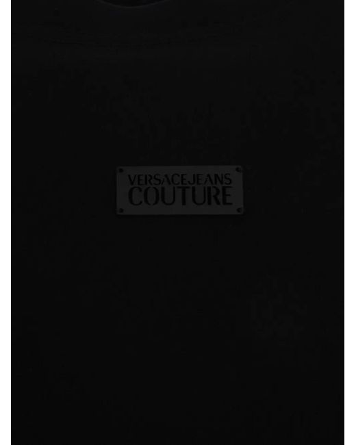 Versace Jeans Couture Black Logo-Patch T-Shirt for men