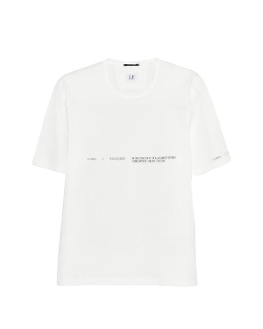 C P Company White Metropolis Series Mercerized Jersey Short-Sleeve T-Shirt for men