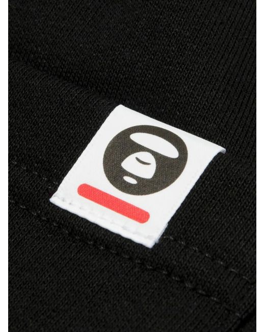 Aape By A Bathing Ape Black Logo Shorts for men
