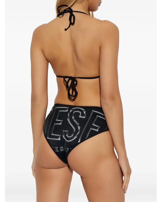 DIESEL Black Logo Bikini Bottoms