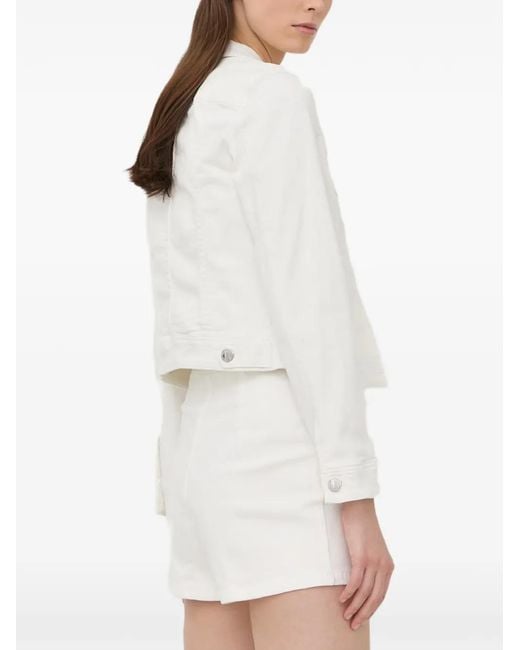 Morgan White Button-Up Denim Jacket