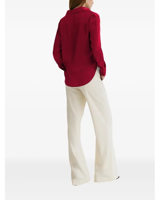 Framboise Red Fremont Silk Shirt
