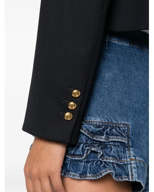 P.A.R.O.S.H. Liliuxy Cropped Jack Met Knoopsluiting in het Black