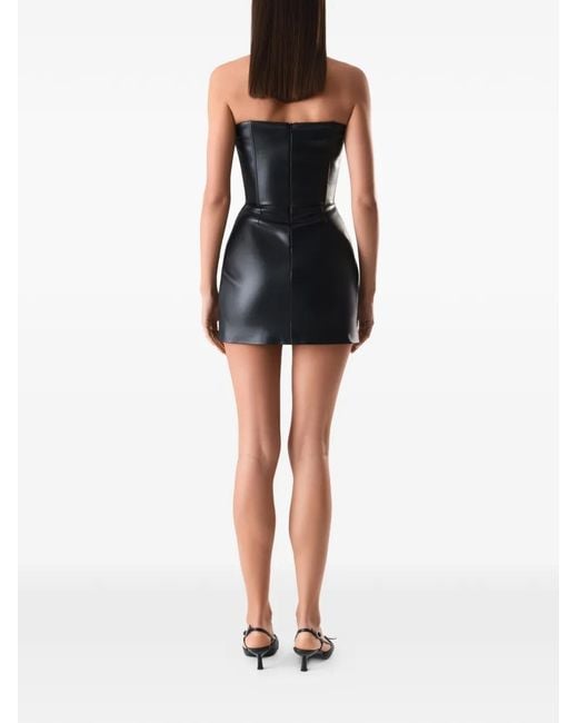 Lika Corset Lace-Trim Mini Dress in Black | Lyst