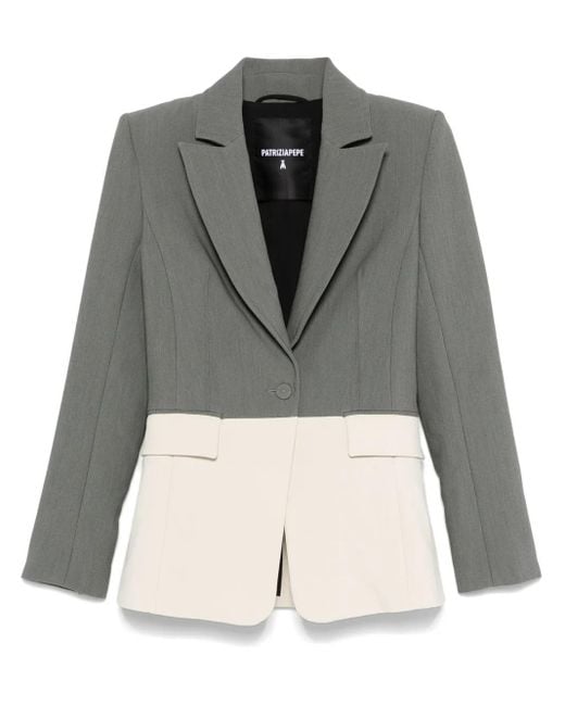Patrizia Pepe Gray Colour-Block Blazer