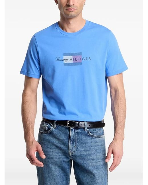 Tommy Hilfiger Blue Logo-Print T-Shirt for men