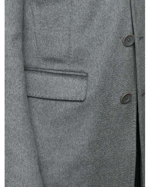 Herno Gray Single-Breasted Layered Coat for men