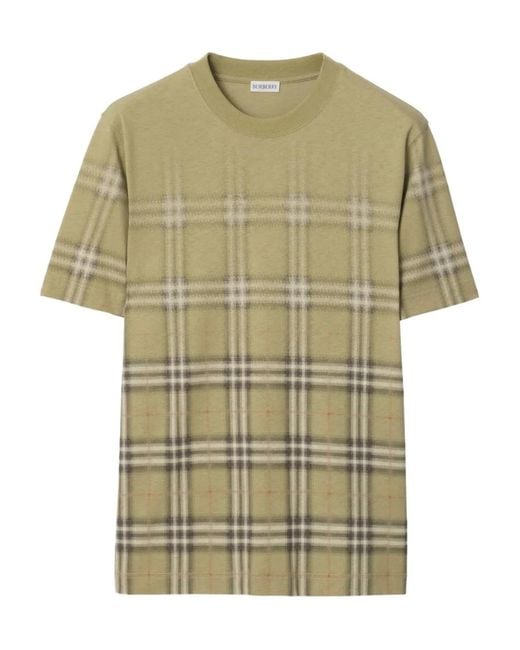 Burberry Check T-Shirt Met Kleurverloop in het Green voor heren