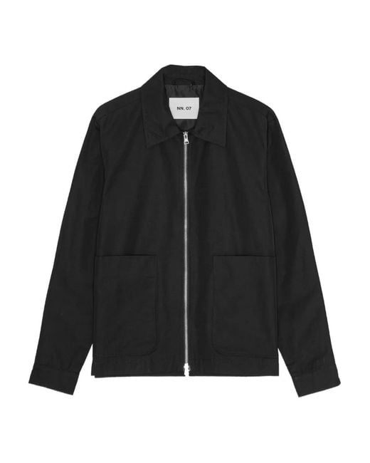 NN07 Black Water-Resistant Jacket Crafted From Organic Cotton-Blend Twill for men