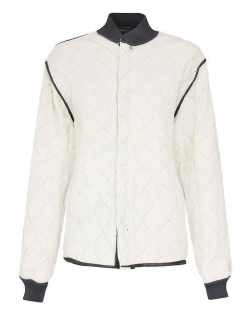 Maison Margiela White Quilted Bomber Jacket